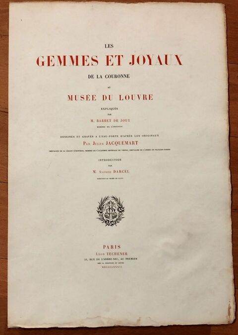 Gemmes et Joyaux de la couronne 1886 0 Paris 16 (75)
