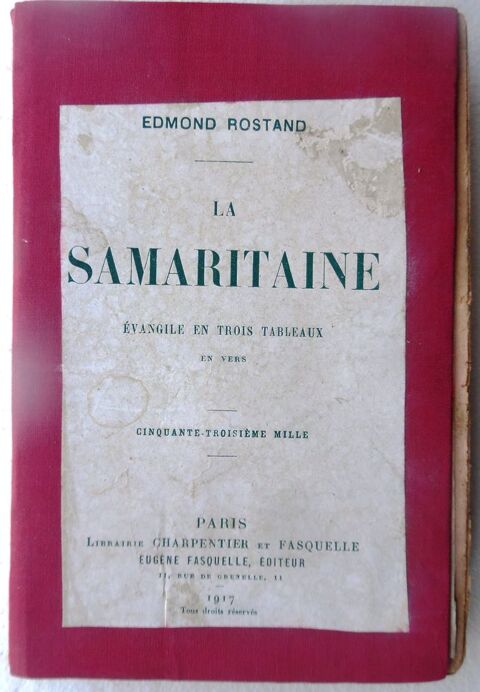 LA SAMARITAINE EDMOND ROSTAND Evangile en trois tableaux   50 Castries (34)