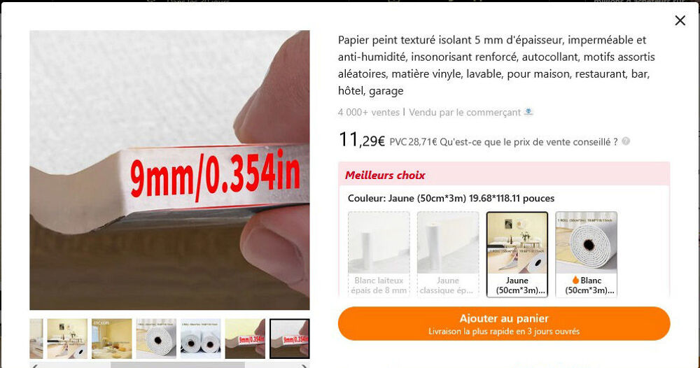 papier peint en lin isolant adh&eacute;sif Décoration