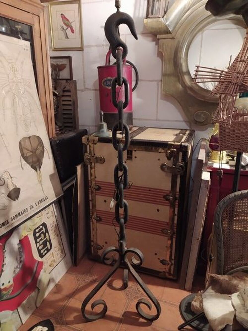  Pied de lampe Chaine Ancre Marine Indus Meubles
