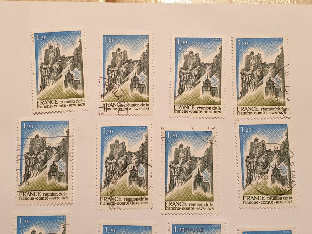 Timbre France 1978 R&eacute;union de la Franche-Comt&eacute; lot 0.66 eur 