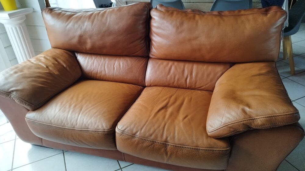 Vend 2 canap&eacute; cuir Meubles