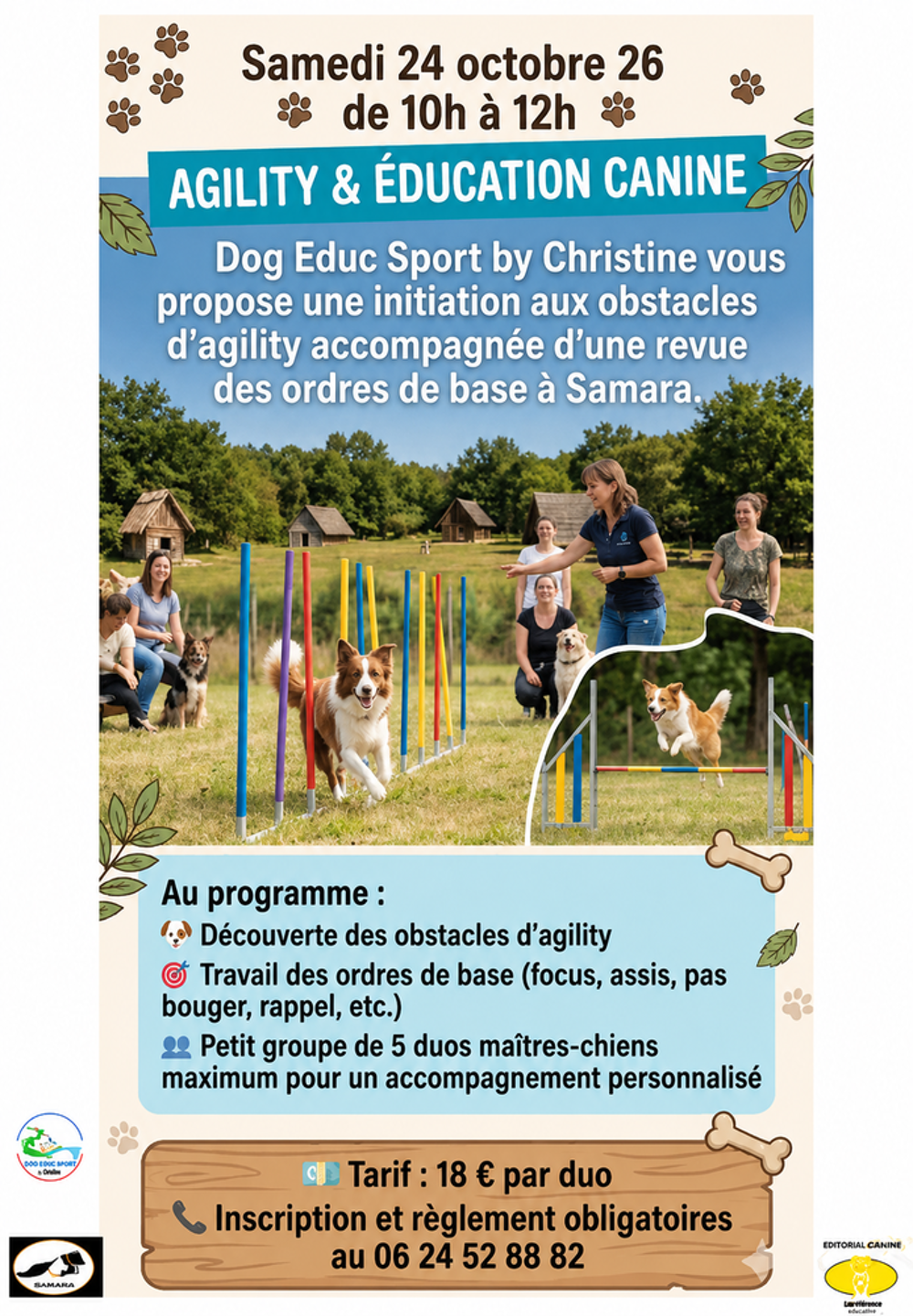   Initiation à l'agility et revue ordre de base canin 