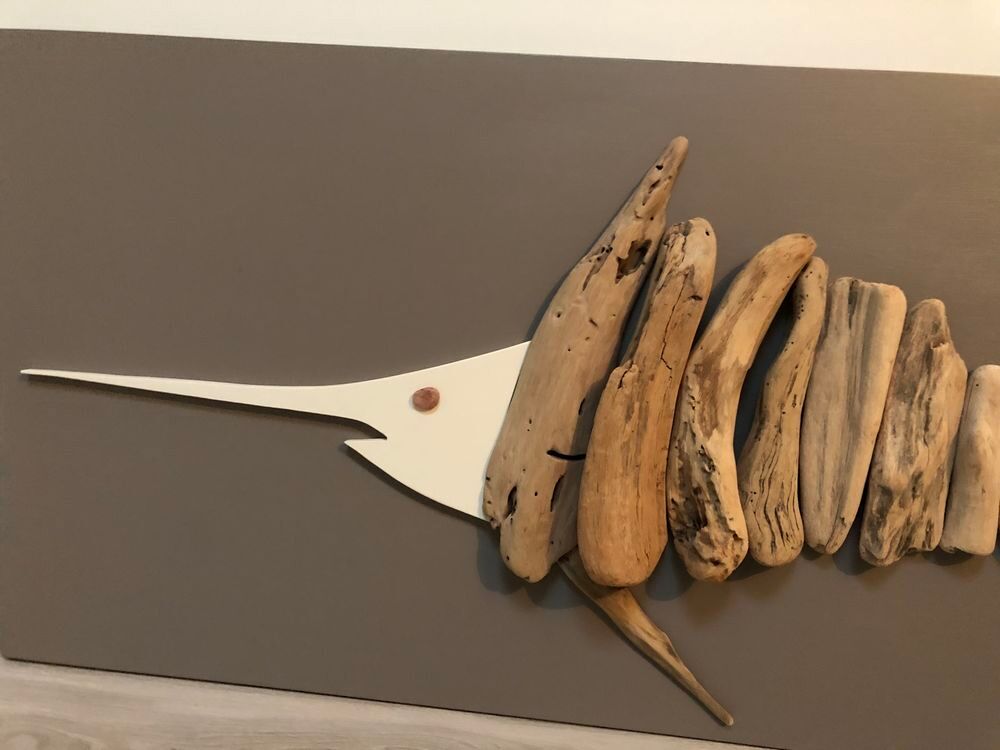tableau artisanal bois flott&eacute; Décoration