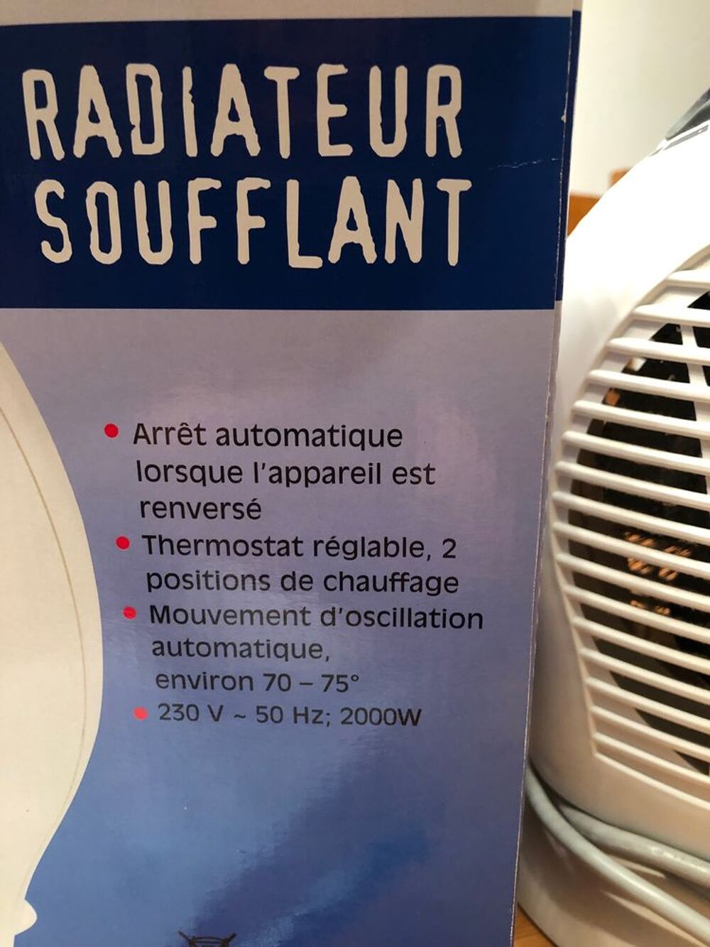radiateur &eacute;lectrique soufflant Electroménager