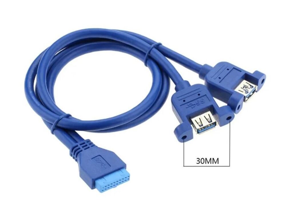 C&acirc;ble adaptateur connecteur 19 broches carte m&egrave;re vers 2 por Matriel informatique