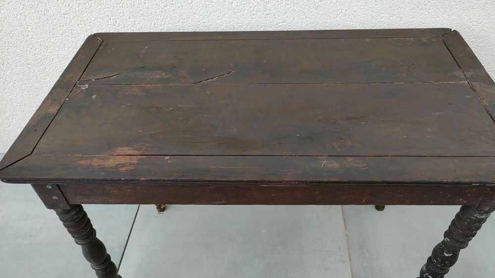 Table en bois rectangulaire ancienne Meubles