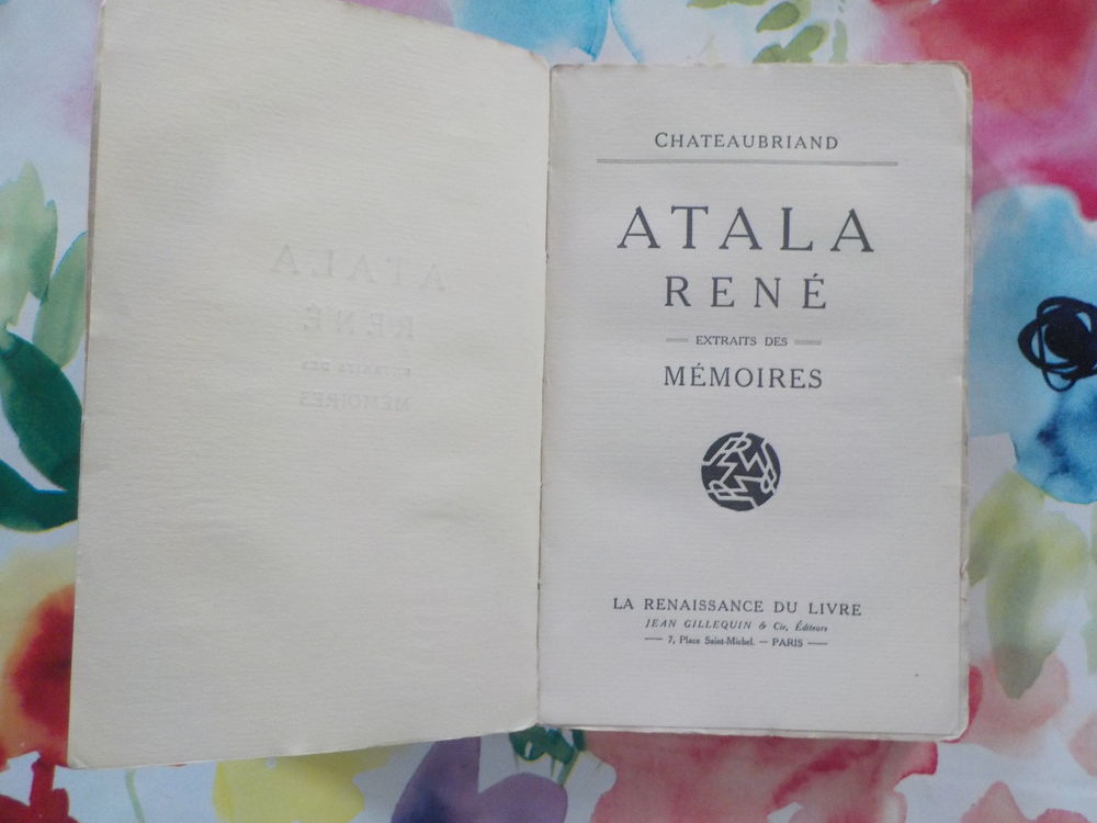 ATALA RENE Extraits des M&eacute;moires par CHATEAUBRIAND Livres et BD