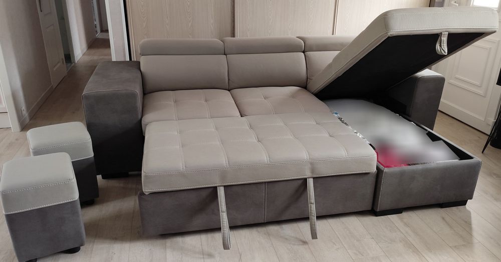 Canap&eacute; grande taille convertible 4-6 places + fauteuil Meubles