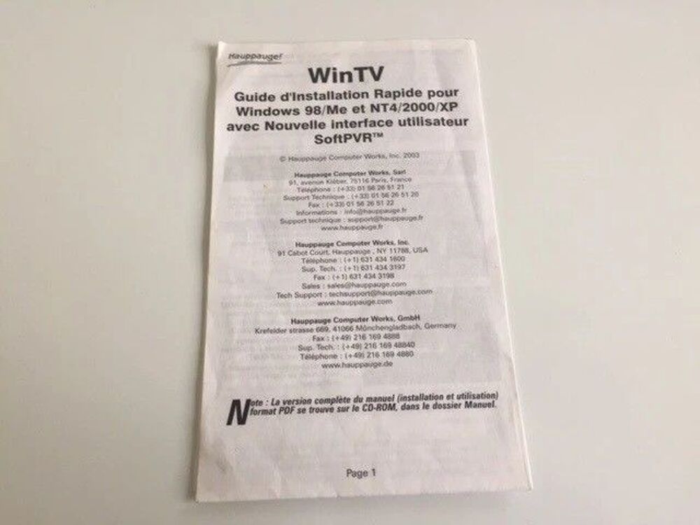 WinTV Express Matériel informatique