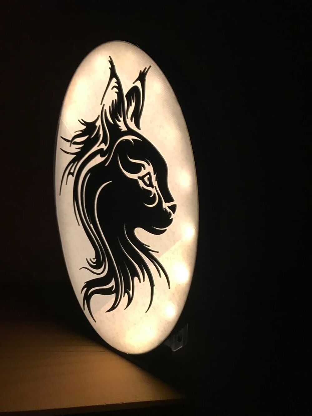 Lampe MAIN COON &eacute;clairage leds &agrave; piles Décoration