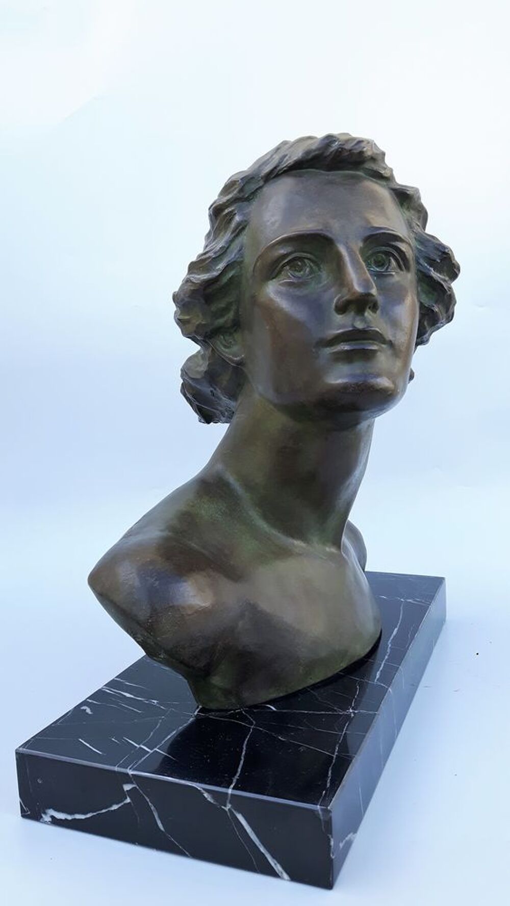 Sculpture en bronze, buste de femme j. martel Dcoration