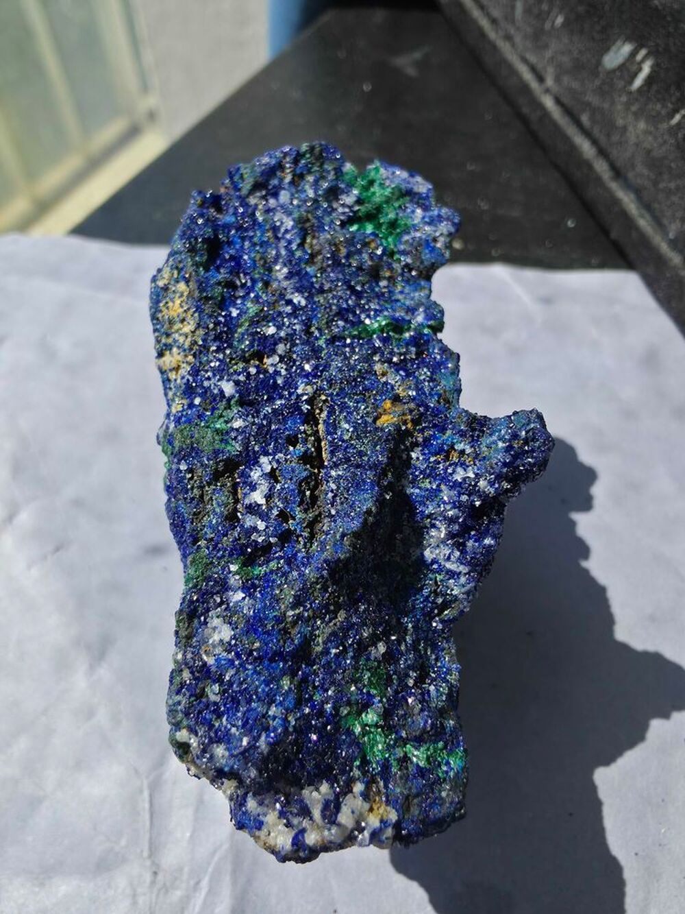 Azurite Bleu Intense, Malachite Fibreuse &amp; Quartz Brut Katanga RDC-131g 