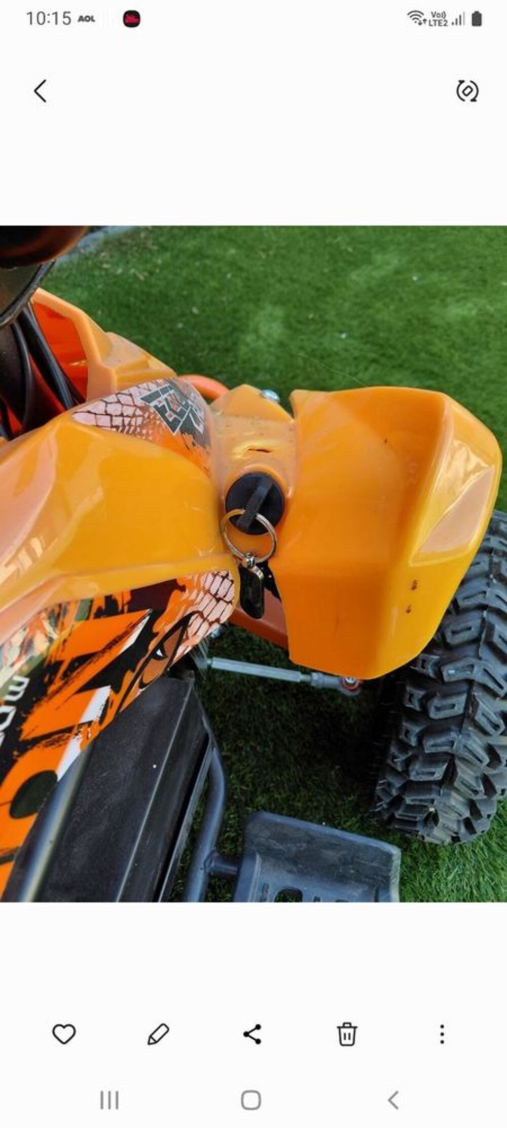 QUAD LMR &eacute;lectrique orange enfant 1000 W TBE Jeux / jouets