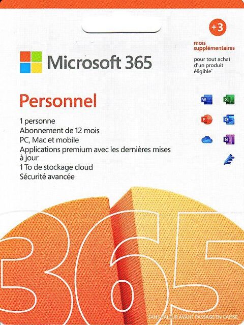 Licence Microsoft Office 365 Personnel 1 an 50 Les Adrets-de-l'Estrel (83)