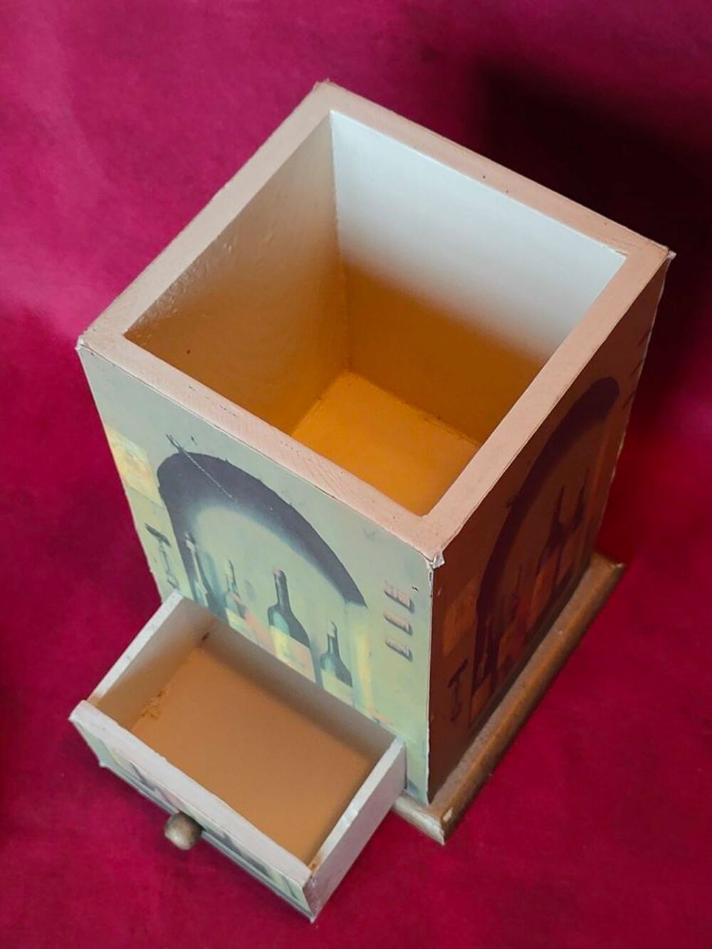 Porte-bouteilles+avec+6+dessous+de+verre Décoration
