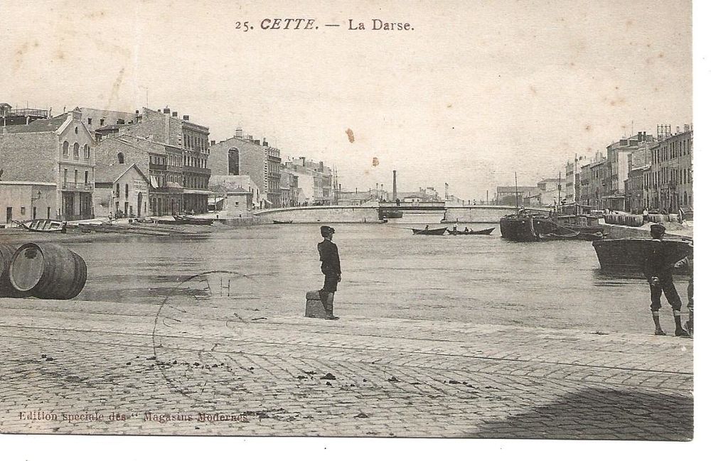25 - CETTE - LA DARSE ( Dos TAMPON DE CETTE ) 