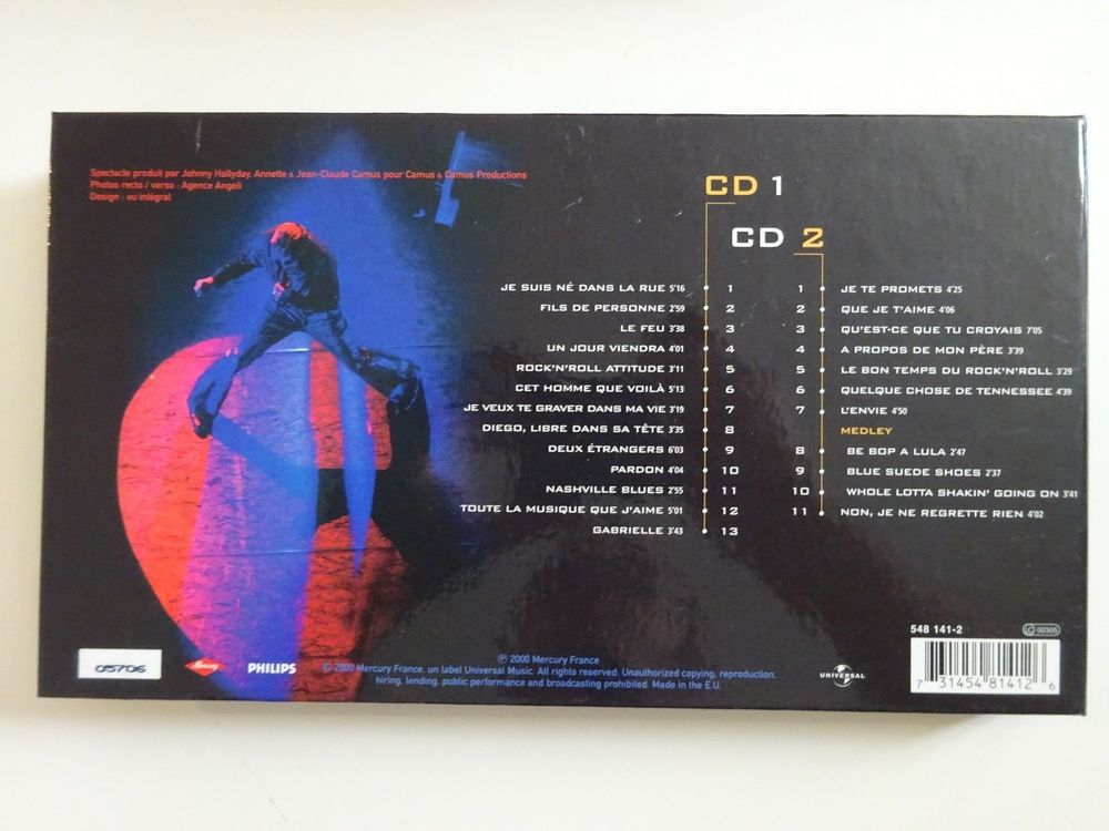 J HALLYDAY : OLYMPIA 2000 [ LONGBOX 2 x CD + LIVRET ] CD et vinyles