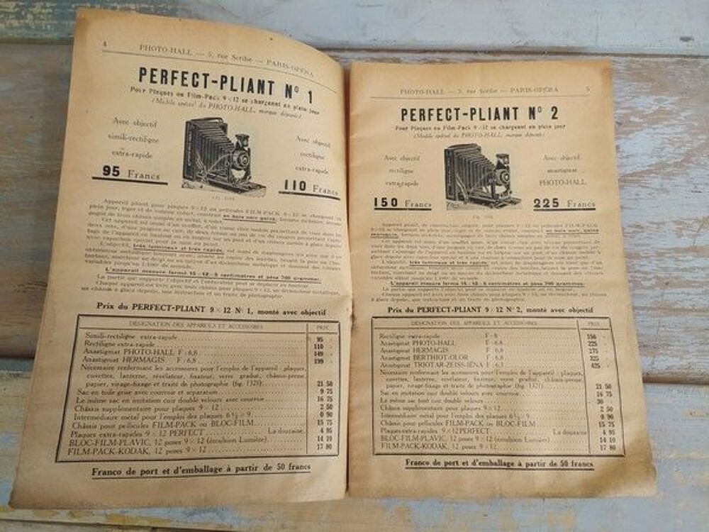 Catalogue Photo Hall 1923 Photographie Appareil St&eacute;r&eacute;oscope 