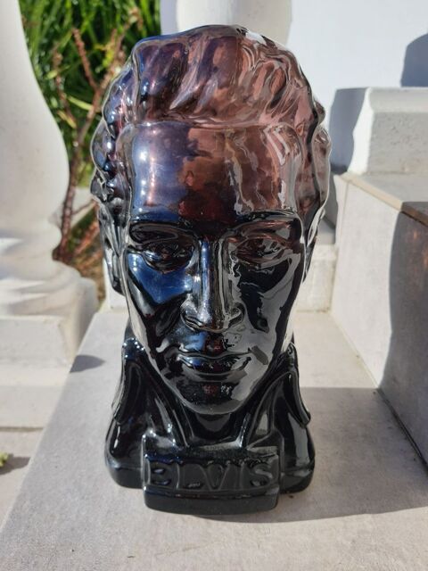 tte  d elvis  en verre noir 30 Aubagne (13)