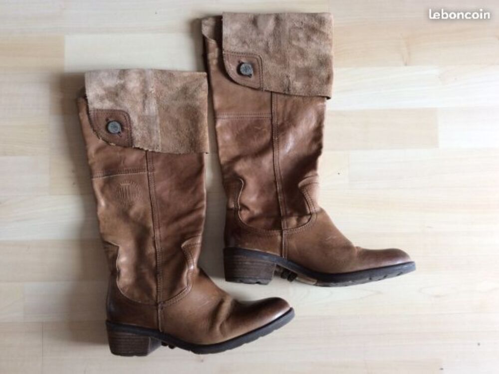 bottes palladium cuir fauve Chaussures