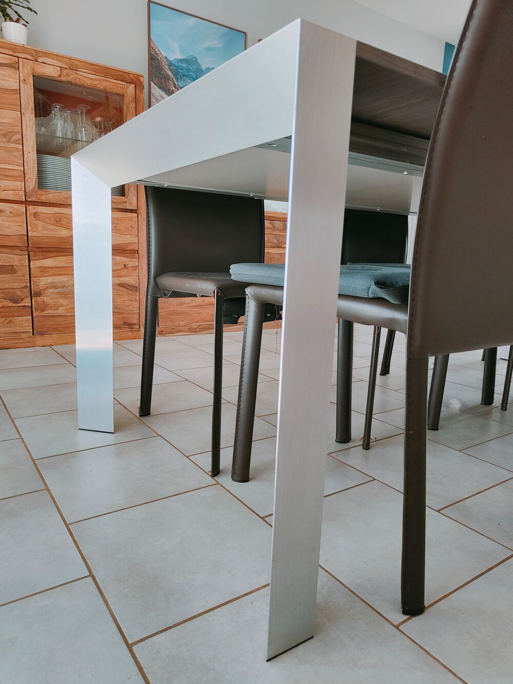 Table GAUTIER modulable INOX gris Meubles