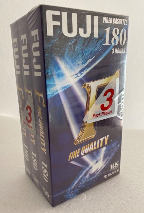 Lot de 03 cassettes VHS Vierge FUJI F FINE QUALITY 180 Mn  14 Jou-ls-Tours (37)