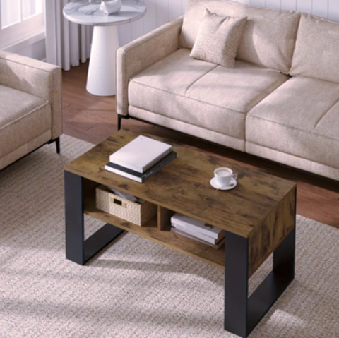 Table basse industrielle bois fonc et mtal ? lgance brut 0 Lyon 1 (69)