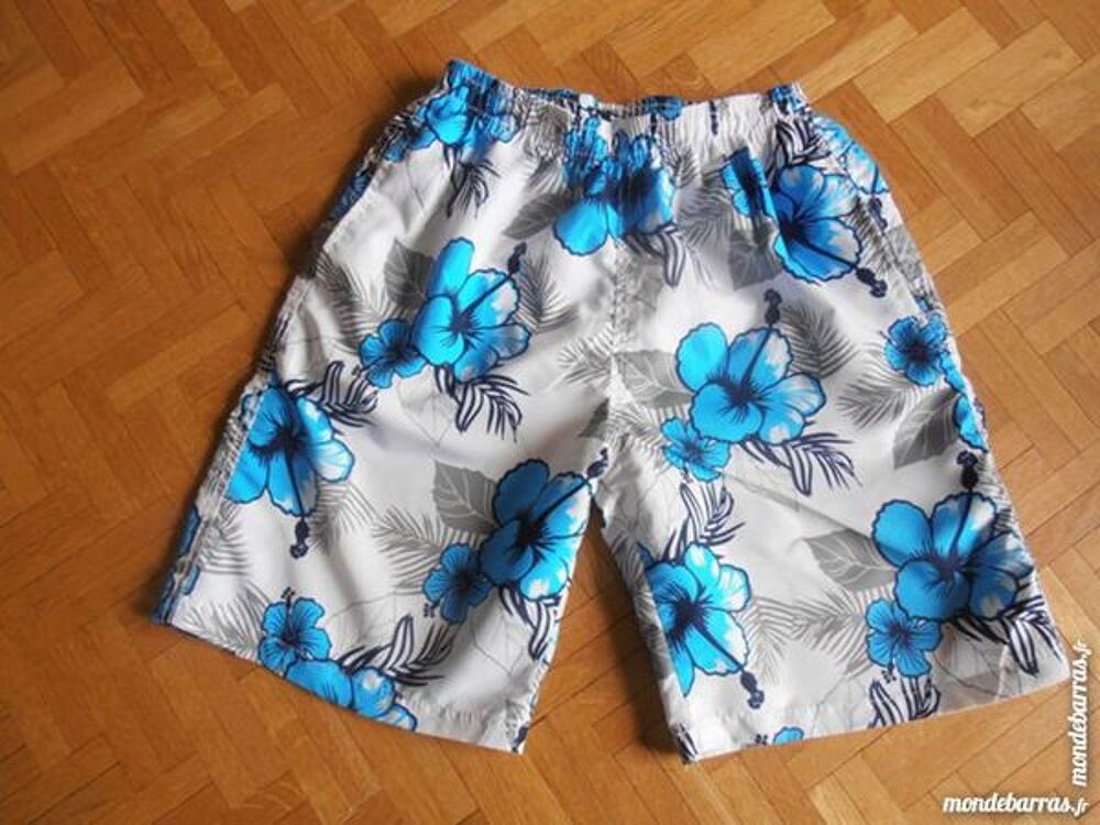 Short de bain &agrave; fleurs bleues (V5) Vêtements