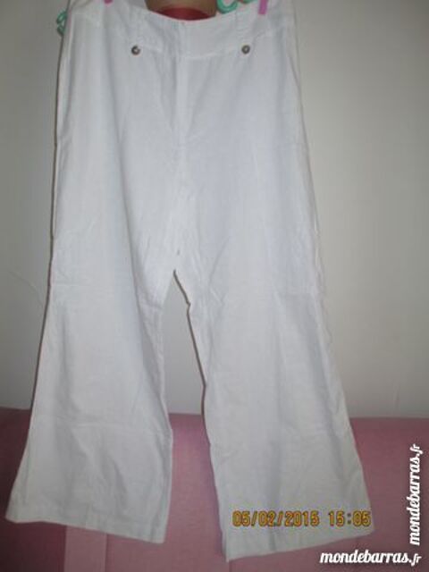 Pantalon large 44 lin blanc PROMOD 10 Alfortville (94)