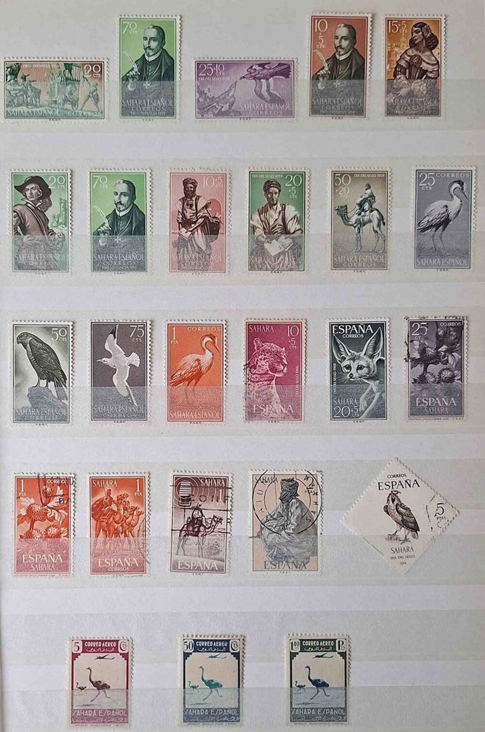 S&eacute;rie de timbres de collection du Sahara espagnol 