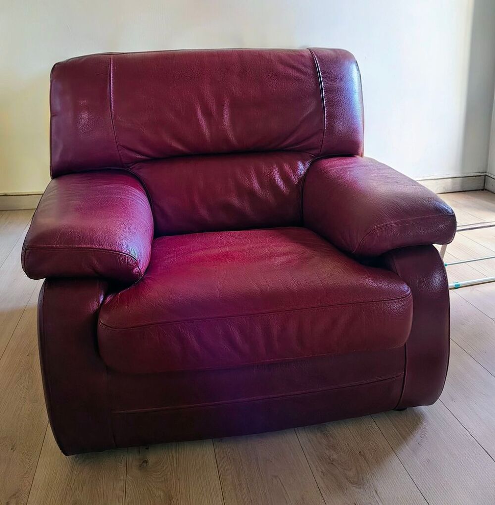 Canap&eacute;+Fauteuil en cuir de Buffle Meubles