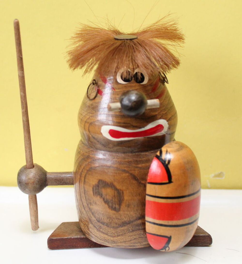 Figurine en bois Cannibale ann&eacute;e 60 Décoration