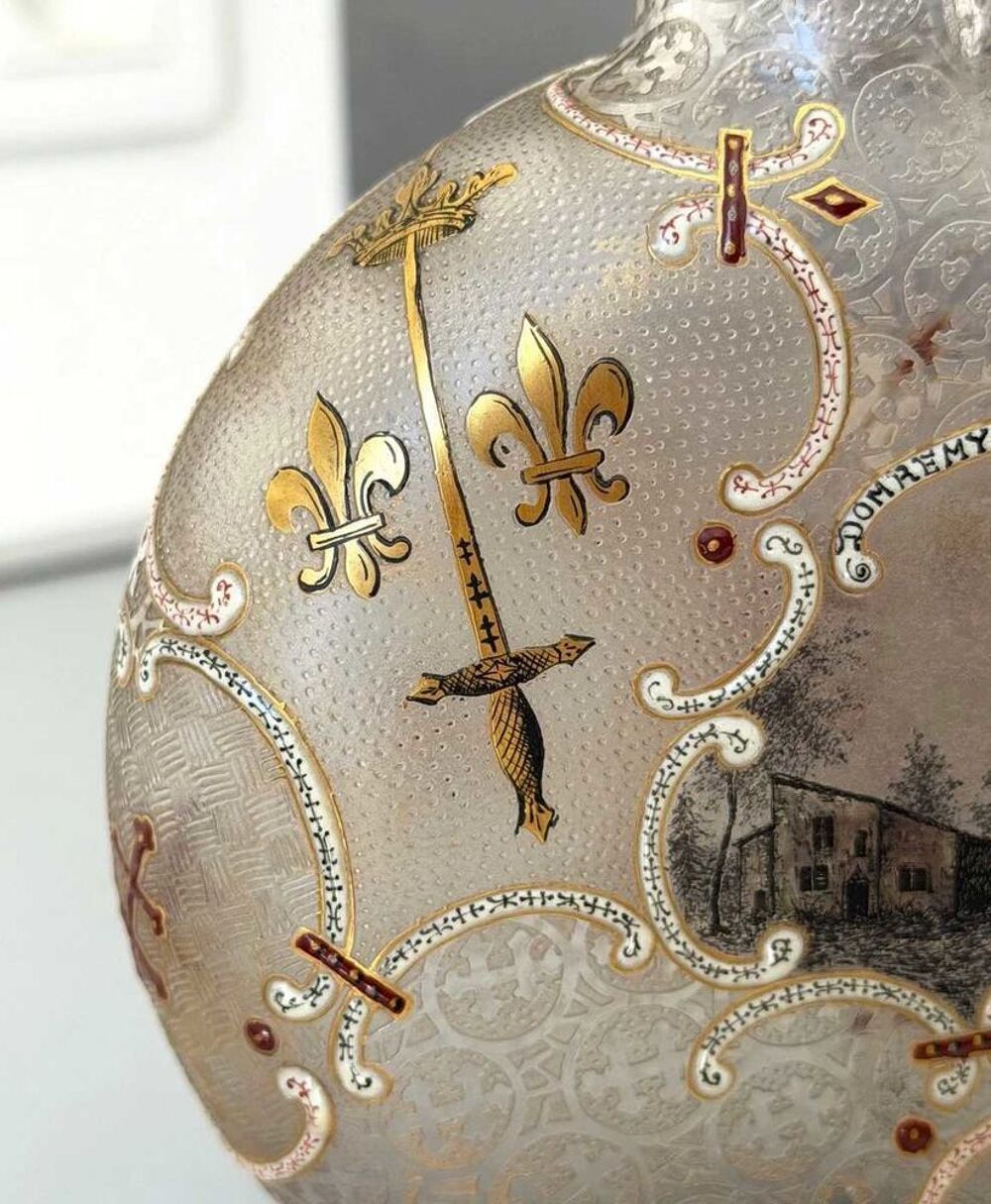 TR&agrave; &amp;#136;S RARE DAUM NAN&agrave; &amp;#135;Y GOURDE DOMREMY LA PUCELLE JEANNE D'ARC D'EPOQUE ART NOUVEAU DE 1892 EXACTEMENT REPRESENTANT LA GOURDE DE JEANNE D'ARC 