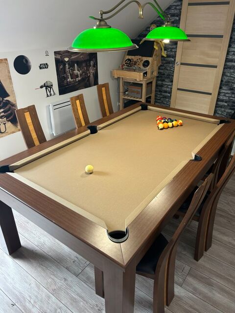 Billard Eurobillard américain/français, 6 chaises Miniac-Morvan (35)