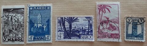  5 timbres � collection  MAROC des ann�es 1930 3 Pontoise (95)