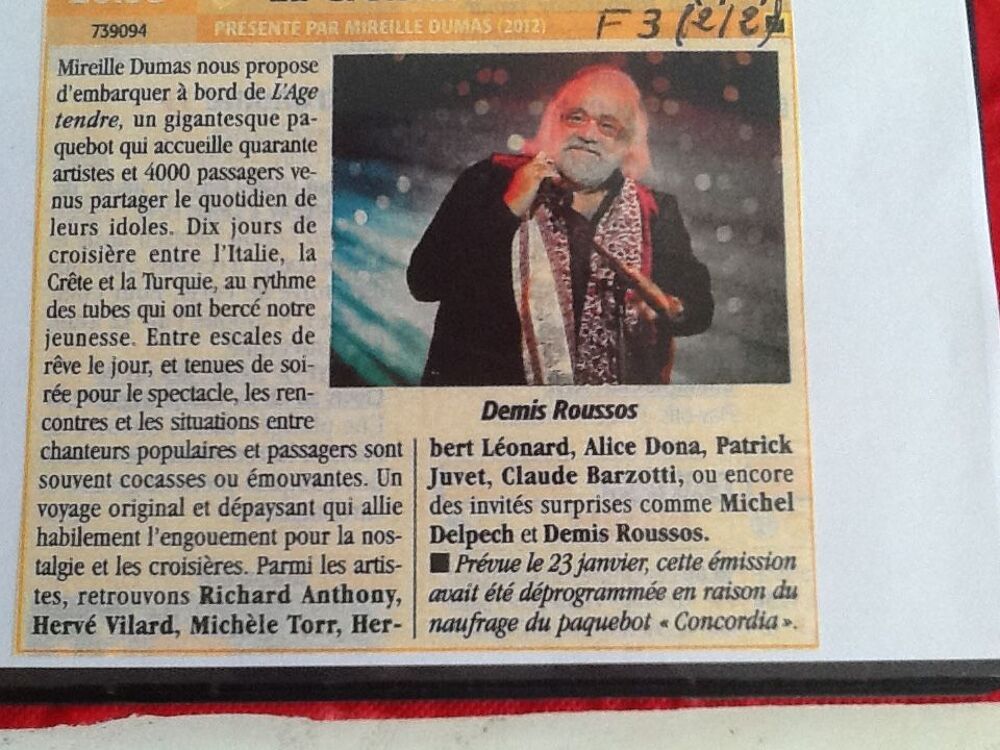 DVD AGE TENDRE "LA CROISIERE DES IDOLES" DVD et blu-ray