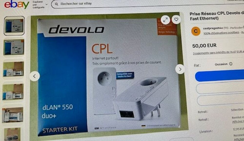 KIT CPL DEVOLO 1200 Mbits ( neufs / : double emploi ) Matériel informatique