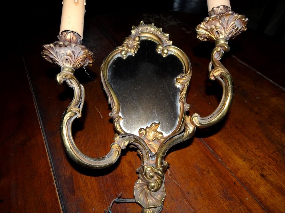Applique murale bronze miroir glace Décoration
