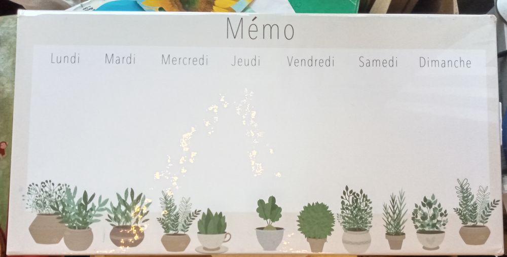 tableau m&eacute;mo semaine effacable Décoration