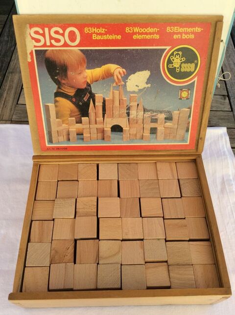 Jeu de construction bois naturel marque SISO et sa bo�te 30 Gif-sur-Yvette (91)