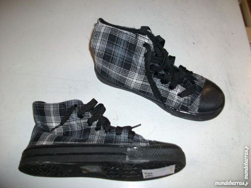Basket hautes noir quadrill&eacute;es pt 38-neuves Chaussures