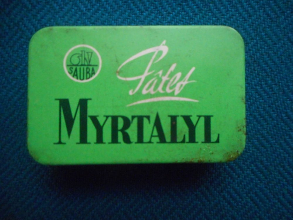 Ancienne bo&icirc;te de pastilles Myrtalyl vide 