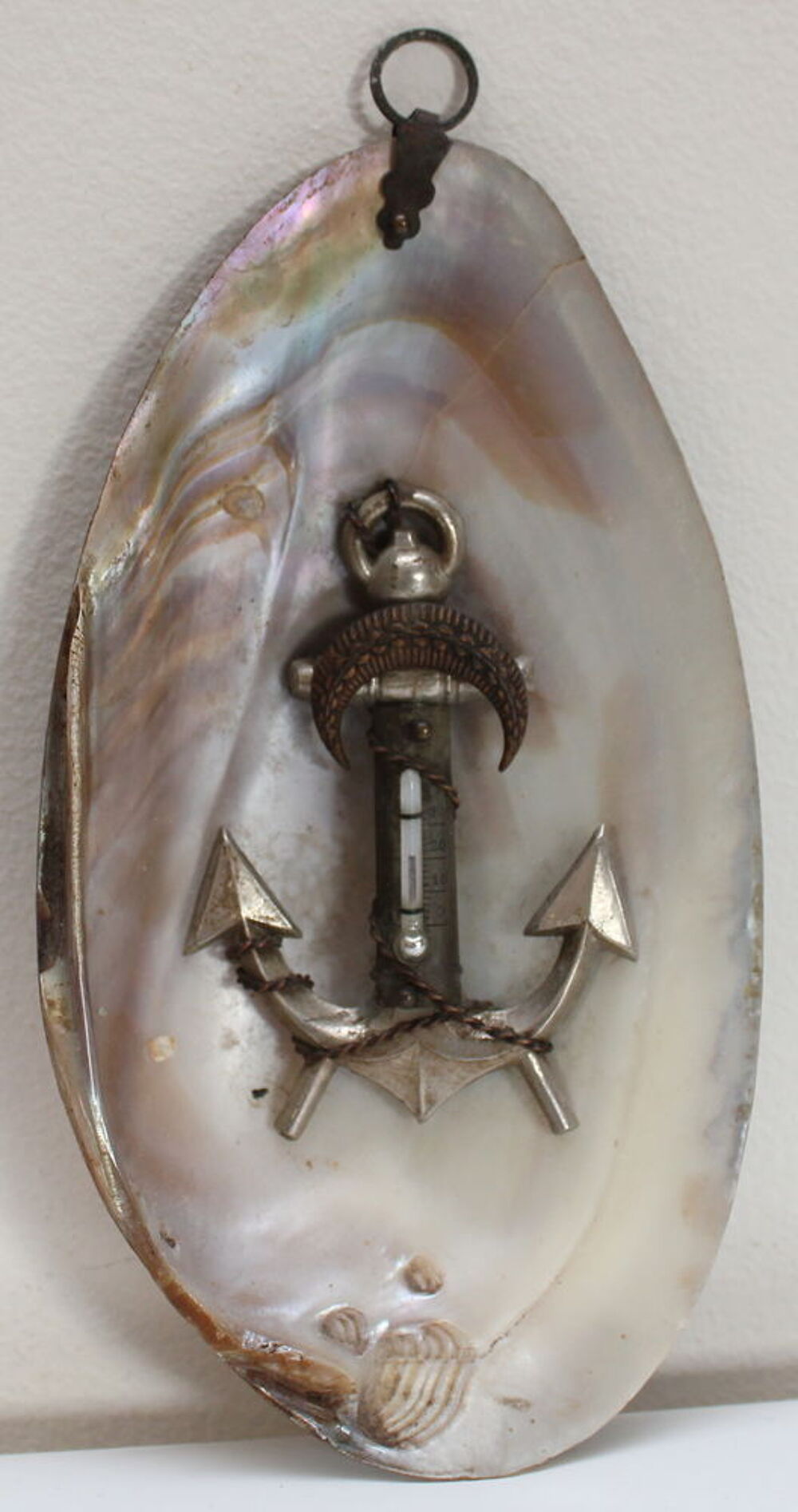 Souvenir du bord de mer ancre avec thermom&egrave;tre
coquillage 