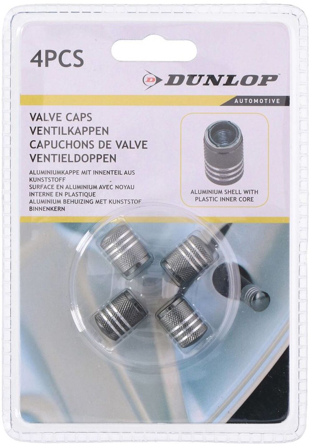 Lot de 4 bouchon de valve aluminium Dunlop NEUF Vlos
