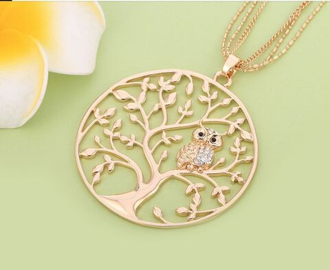 Pendentif arbre de vie avec petit hibou perché 11 Lille (59)