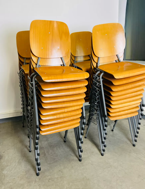 Lot de 40 chaises cole bois clair acier gris Pays Bas Anne 3800 Lorient (56)