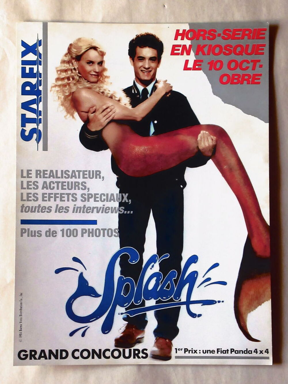 affiche cartonn&eacute;e du film SPLASH 