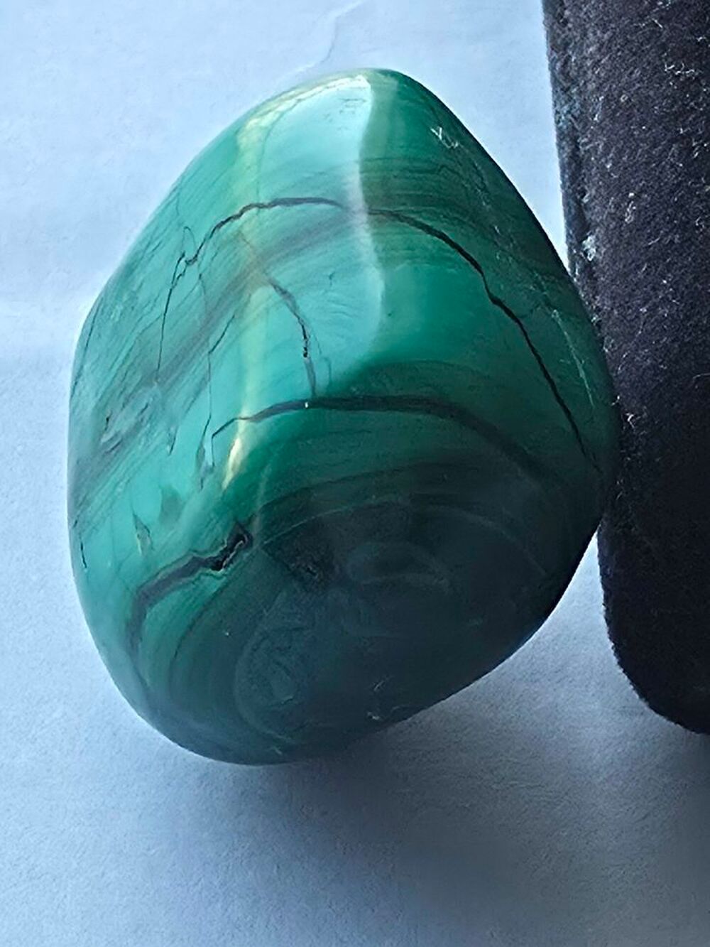 Malachite Naturelle du Katanga (RDC)-Splendide Galet Poli 37g 