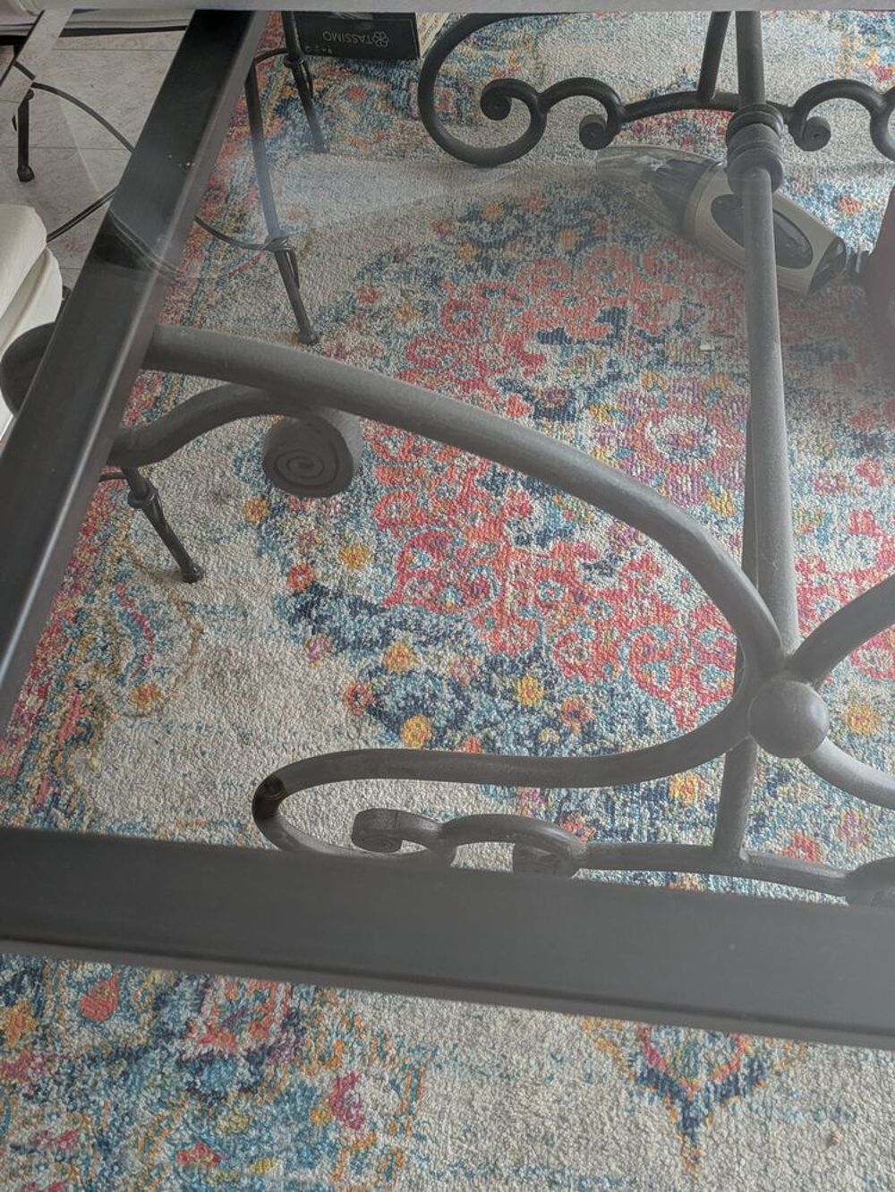 Grande table &agrave; manger en fer forg&eacute; "Pongi" /2mx1m Meubles